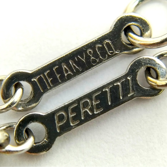 Tiffany and Co. Necklace  9P Diamond Open Heart Peretti Platinum - Picture 6 of 9